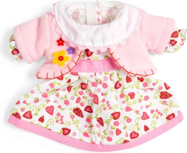 Bigjigs Toys heart dress with pink coat for a 34 cm doll