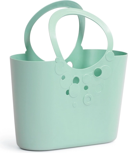 Lily plastic bag 40 cm, sage – elegant tote for shopping and leisure