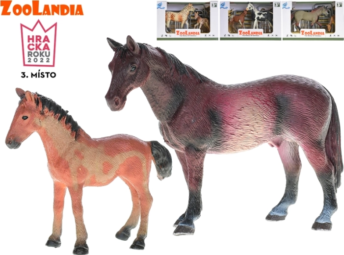 Zoolandia horse with foal and accessories (10–15 cm)