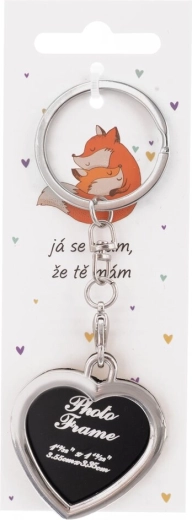 Metal heart-shaped keychain with photo pendant “I have…”