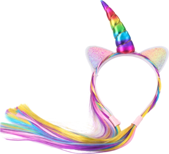Rainbow horn and sparkly ears