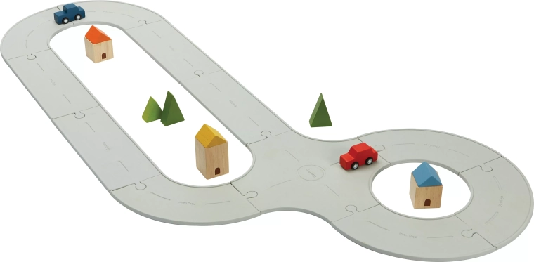 Kummist auto- ja rongirada PlanToys