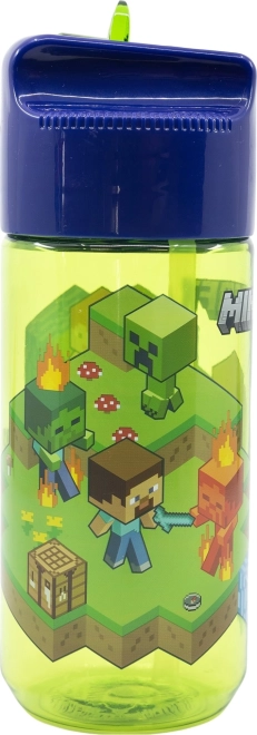Laste joogipudel kõrrega Minecraft rohekassinine