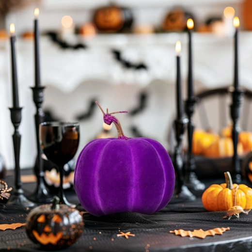 Lilla Halloweeni kõrvitsakaunistus 16,5 cm