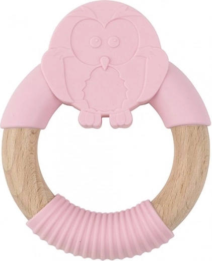 Silicone Teether Pink Owl Nature Planet