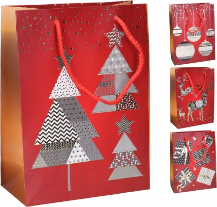 Gift Bag L 31 × 40 × 12 cm – Christmas Motifs