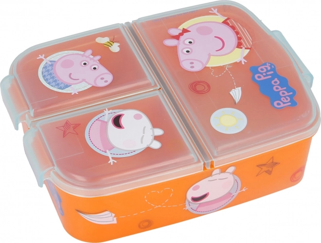 Children's lunch box with 3 compartments - Peppa Pig orange