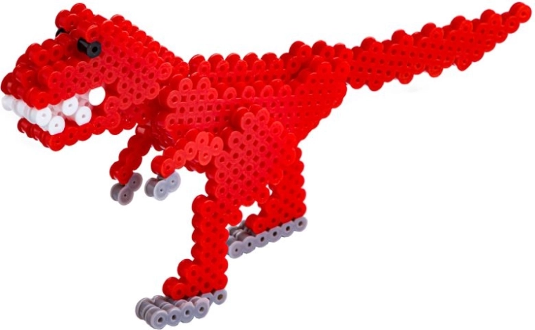 3D T‑Rex model made of iron-on beads