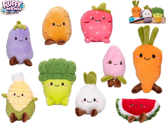 Fluffy Menu plüüsist puu- ja köögiviljad 12–14 cm