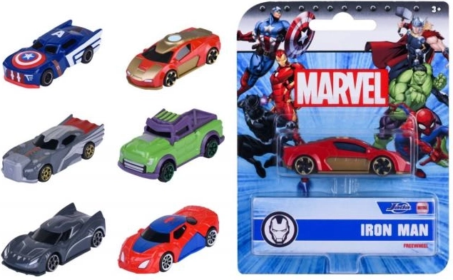 Marvel die-cast car 1:64, 7 cm – 6 styles