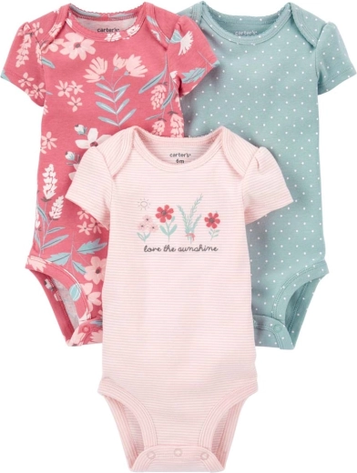 Carter’si tüdrukute lühikese varrukaga bodi Pinkblue, 3 tk