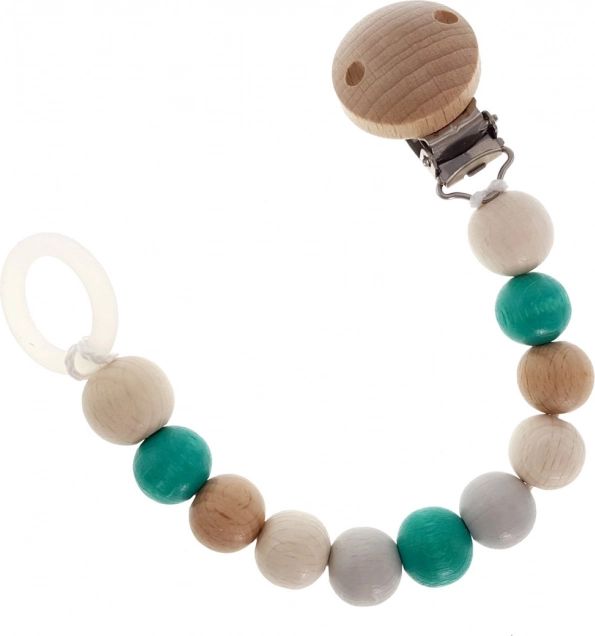 Hess pacifier clip Nature turquoise