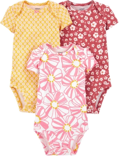 Carter's girls' cotton bodysuits Pink/Blue, 3 pcs, size 56 (NB)