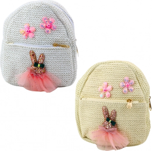 Children's backpack with embroidery Rabbit in flower dress