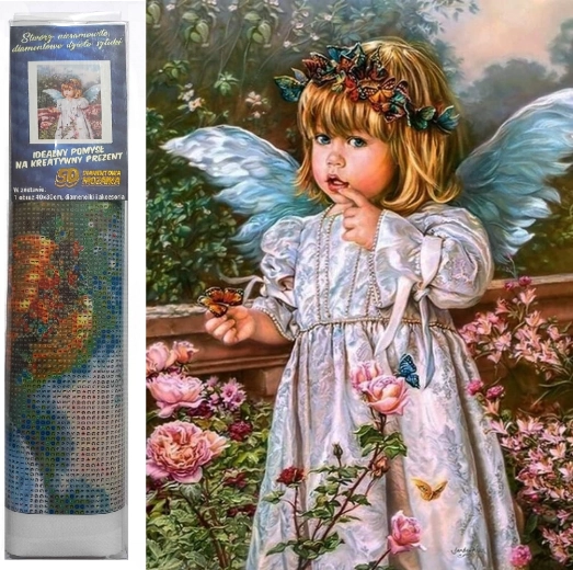 Teemantmaal „Ingel lilledega” 30 × 40 cm