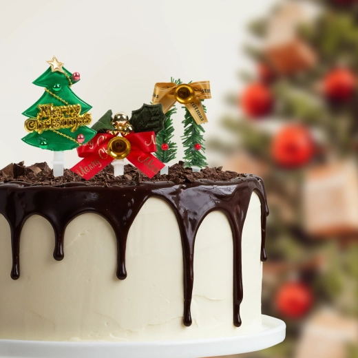Christmas 3D Cake Decorations, 10 cm, 3 pcs