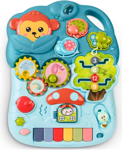 Interactive educational panel with mini piano