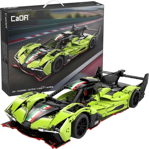 CaDA võidusõiduauto konstruktor PHANTOM WING 1:10, 1817 detaili, roheline