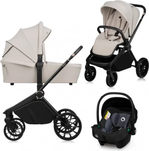 Lionelo Mika Plus 3-in-1 Combo Stroller Beige