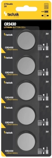 Technik Platinum liitium-nööppatarei CR2430 3V, pakendis 5 tk