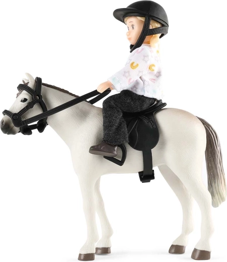 Riding set with horse and rider