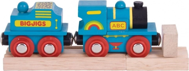 Sinine vedur tenderiga ja 2 rööpaga (Bigjigs Rail)