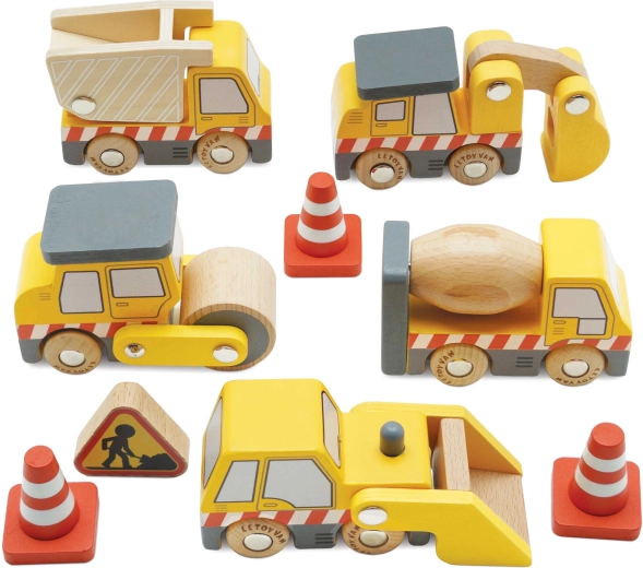 Le Toy Vani puidust ehitussõidukite komplekt lastele