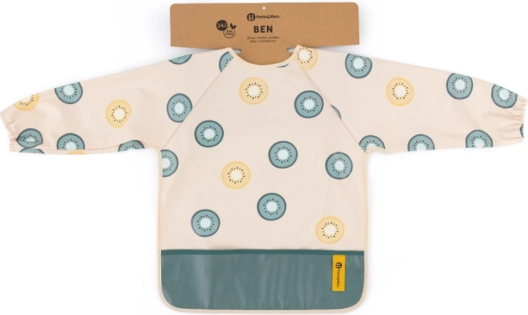 Petite&Mars long-sleeved bib Ben green kiwi