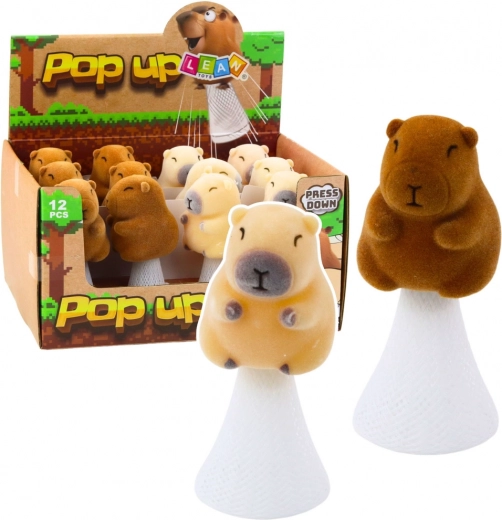 Hüppav kapibaara Pop Up beež pruun 10 cm