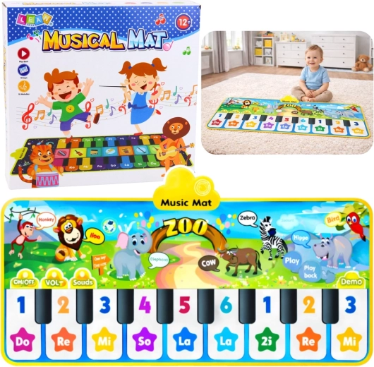Interactive Zoo Music Mat – Kids’ Piano, 10 Keys and 10 Melodies