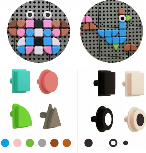 Masterkidz geomeetriliste kujunditega pulkade komplekt 64 tk STEM-tahvlitele