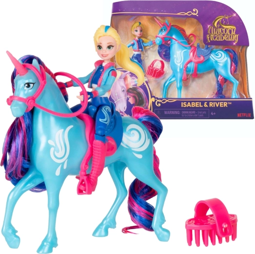 Unicorn Academy Isabel ja River – tüdruku ja ükssarviku figuur tarvikutega