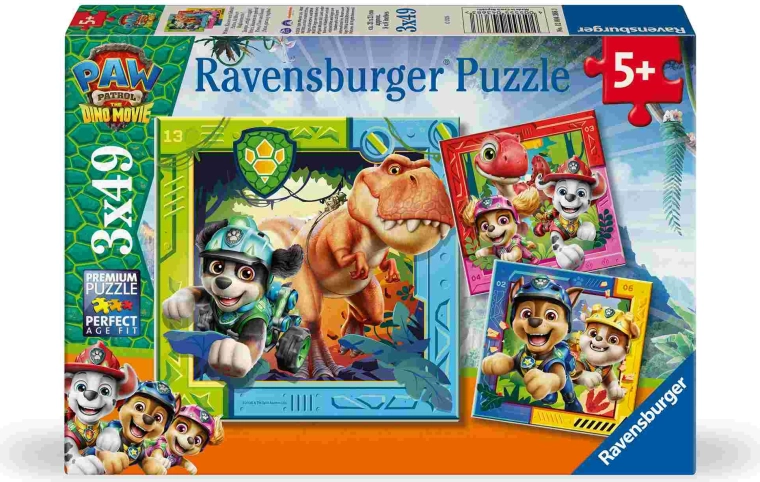 Ravensburger puzzle PAW Patrol: Dinosaur Movie 3x49 pieces