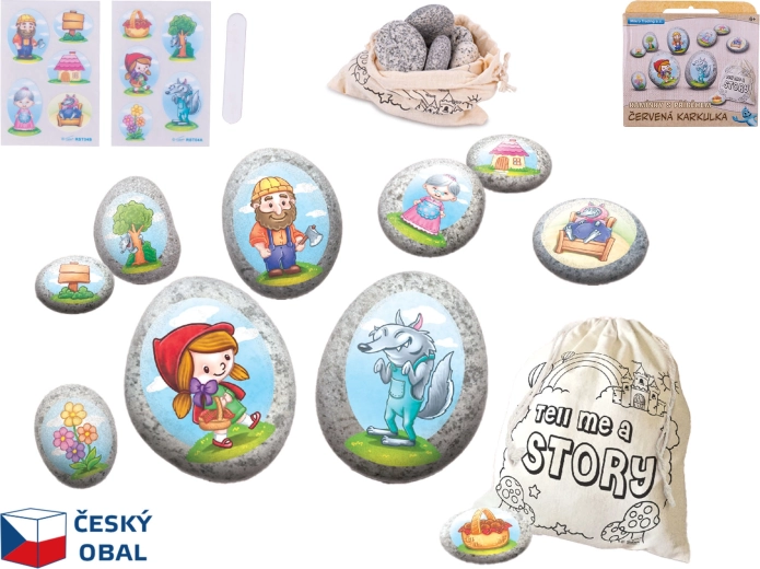 Fairy-Tale Pebble Set with Little Red Riding Hood and Stickers