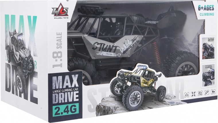 RC crawler stunt racing car 1:8 gray 4x4