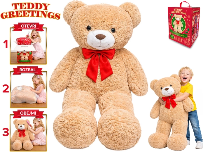 Teddy Greetings 120 cm beež kikilipsuga kaisukaru