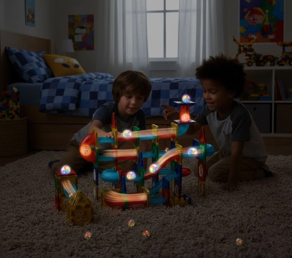 Bright LED marbles for a magical show