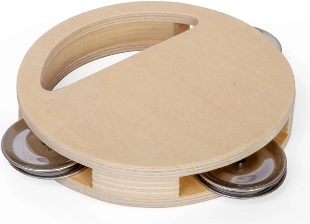 Bigjigs Toys wooden tambourine with 3 jingles