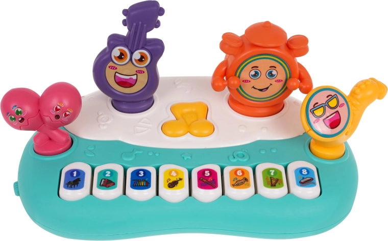 Interactive baby piano with instrument sounds
