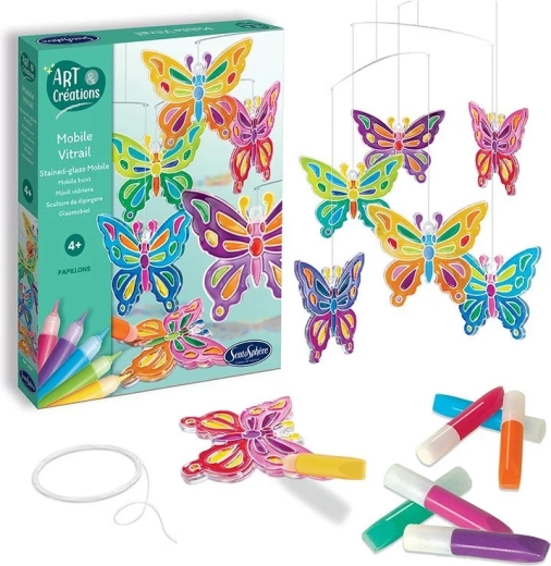 Sentosphere stained-glass mobile butterflies - 1 piece