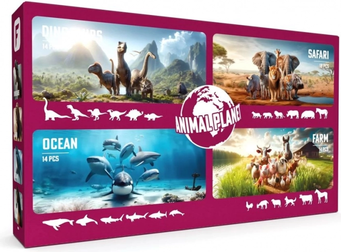 Mega komplekt 60 tk Faunica Animal Planet Dino/Safari/Ookean/Talu