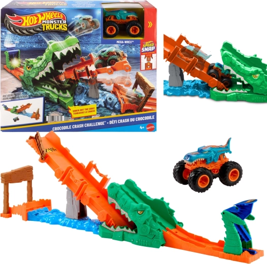 Hot Wheels Monster Trucks krokodilli trikisett autoga Mega Wrex