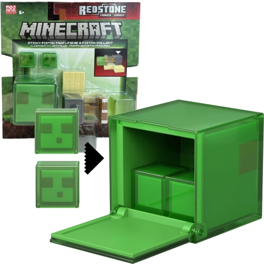 Mattel Minecraft figure set – Redstone Charged Sticky Piston Trap