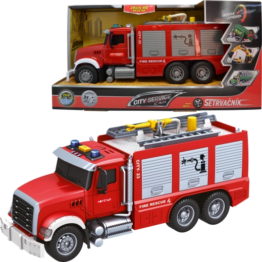 City Service fire truck 1:14 with sounds, lights and water-spraying