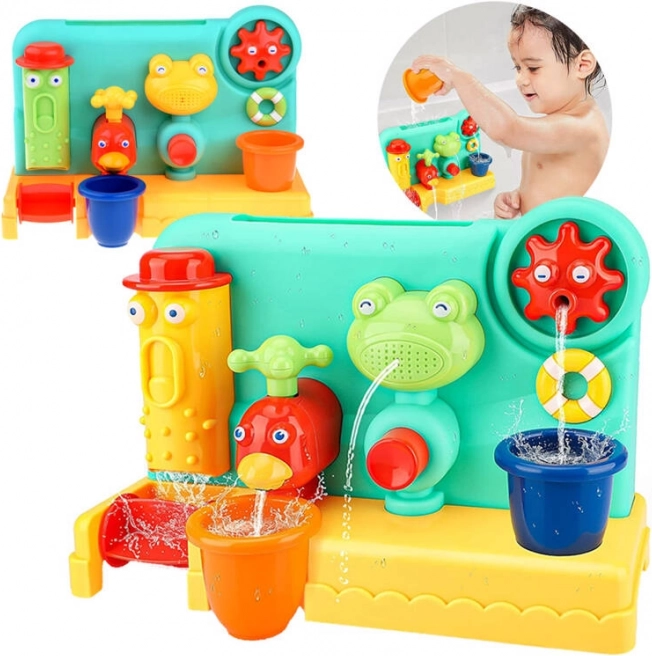 Interactive bath panel with water effects and suction cups - 1 piece