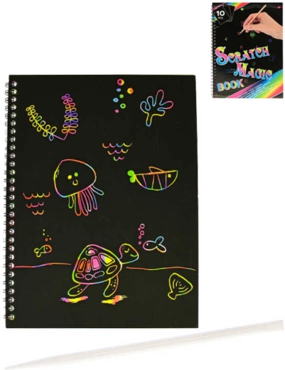 Magical rainbow scratch creative set A4 (10 sheets) with scratch pen