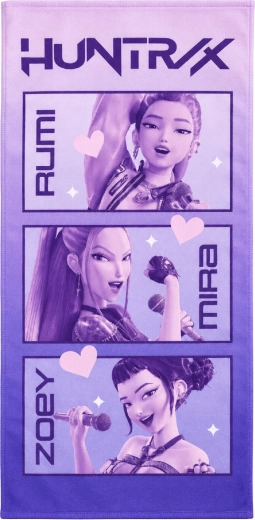 Children's quick-drying towel K-Pop Demon Hunters Huntrix 70 × 140 cm, purple