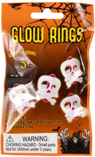 Glowing Skull Rings – Set of 4
