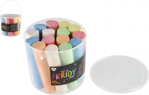Colorful Sidewalk Chalk in a Bucket