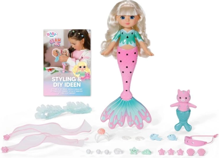 BABY born Glam Up merineitsi Sparkle värvimuutvate juustega